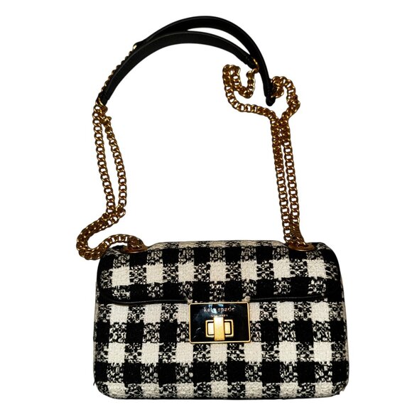 NWOT Kate Spade Evelyn Gingham Tweed Small Shoulder Bag - Picture 4 of 13